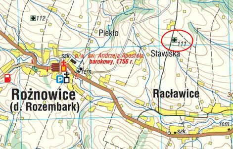 Mapa - cmentarz wojenny nr 111 - RacÂławice