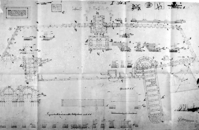 Plan czĂŞÂści murowanych - bastion I (ok.1866r.)