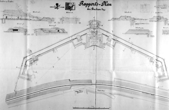 Bastion I 1/2 (ok.1887r.) - na wale poprowadzona kolej obwodowa